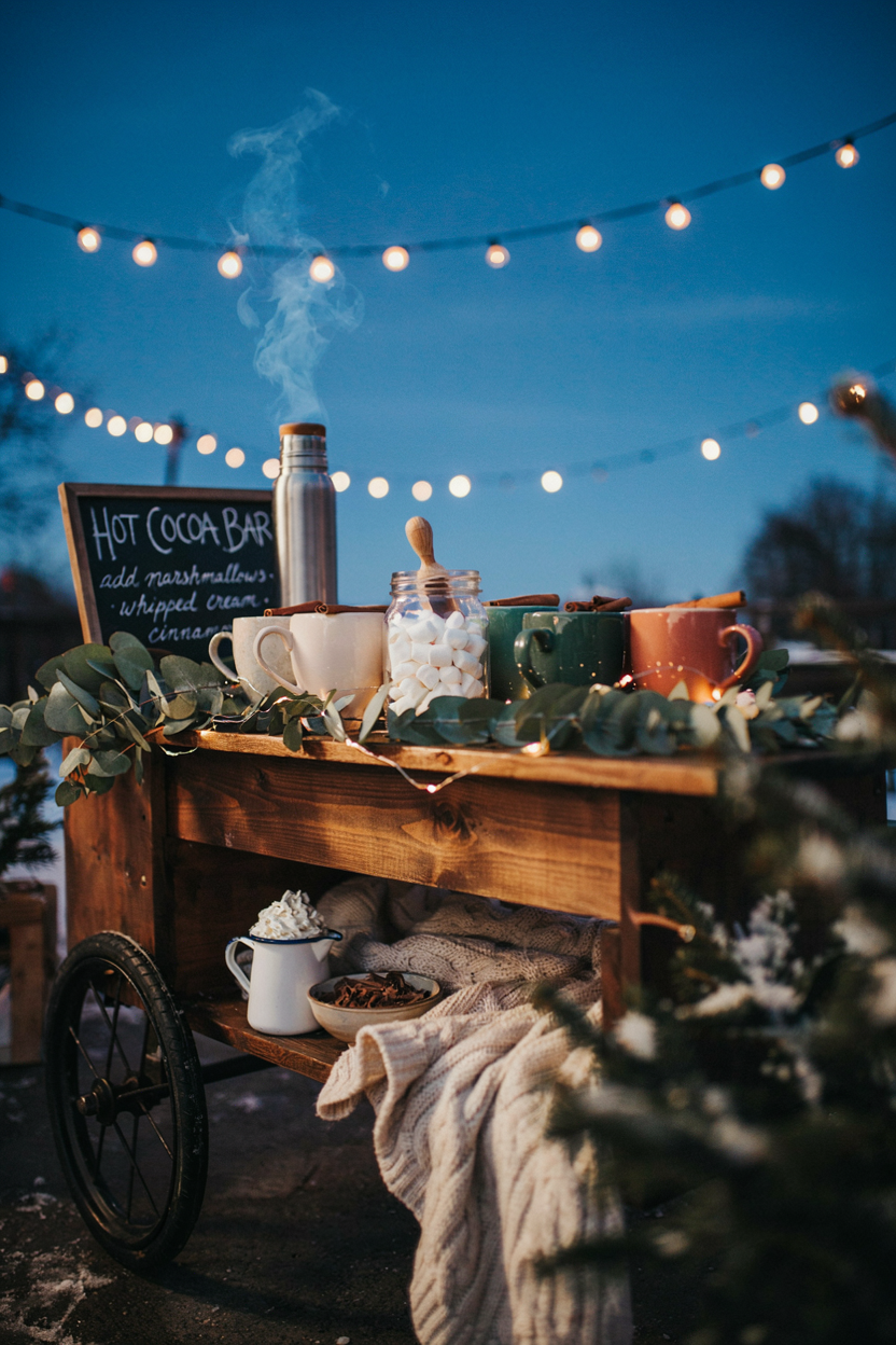 Winter Porch with Hot Cocoa Station