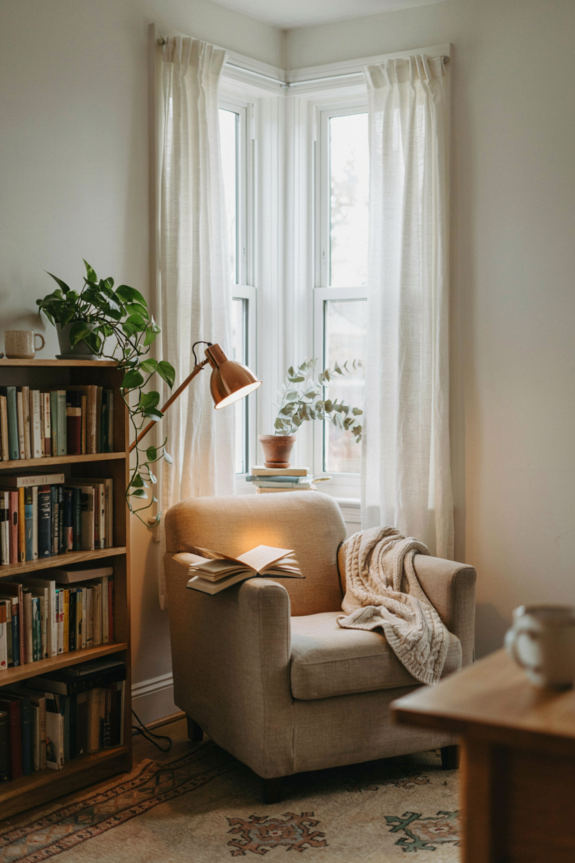 Accent Chair in a Reading Nook