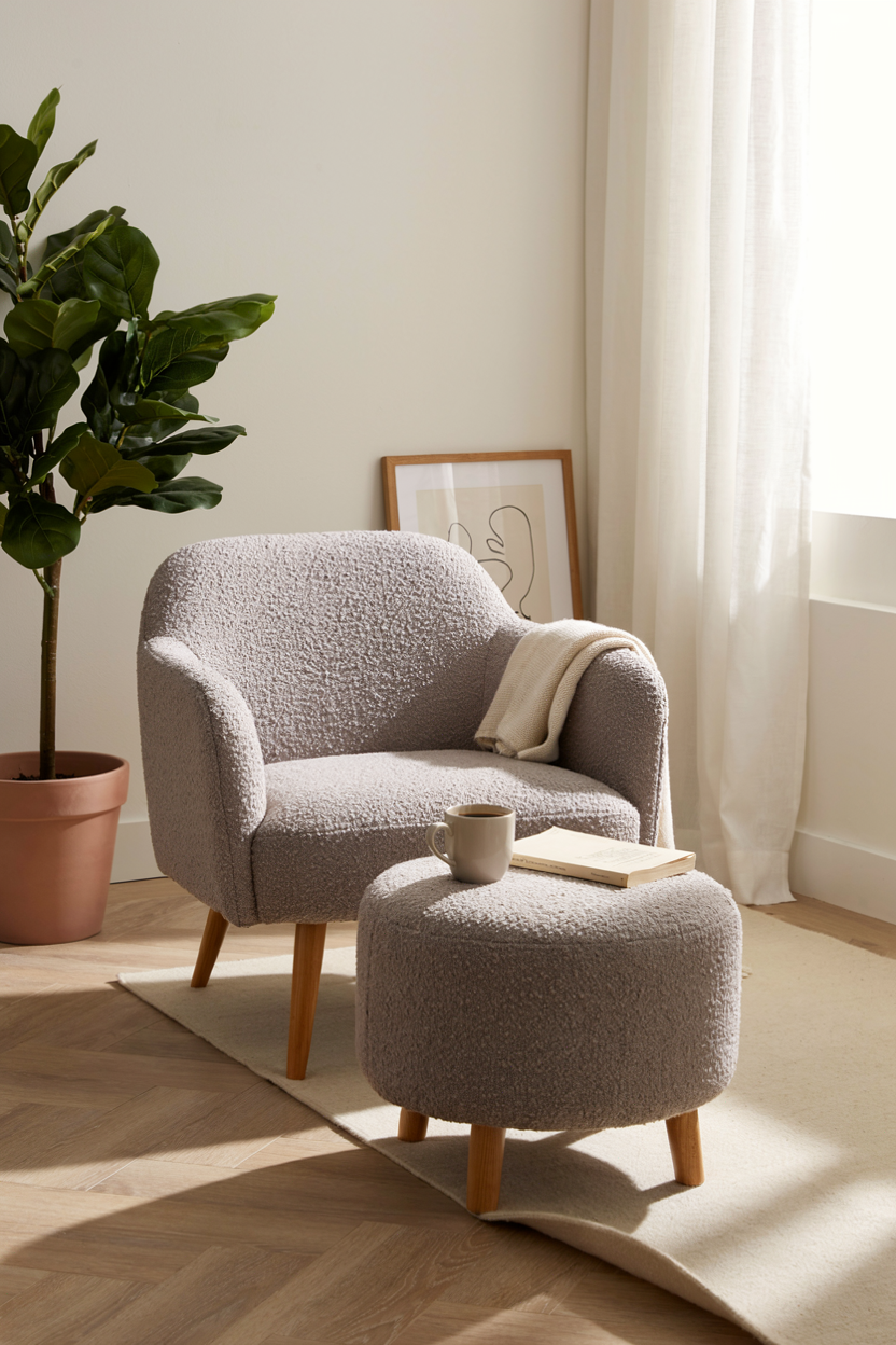Accent Chair with Ottoman Pairing