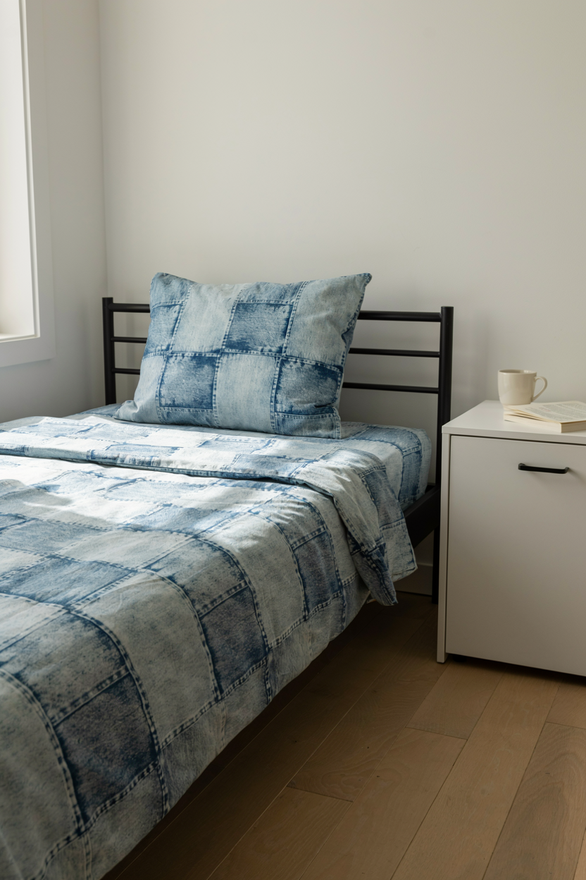 Acid-Wash Denim Textiles with Structured Furniture