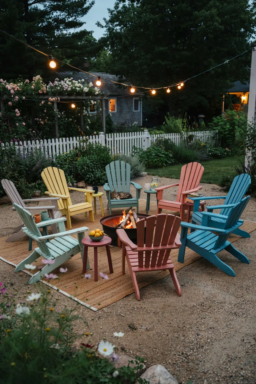 Adirondack Chair Circle Fire Pit Area Ideas