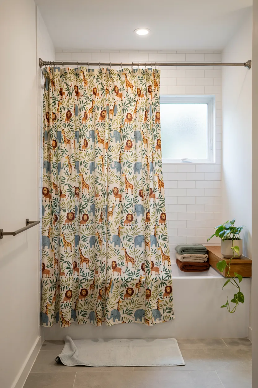 Animal-Print Shower Curtain