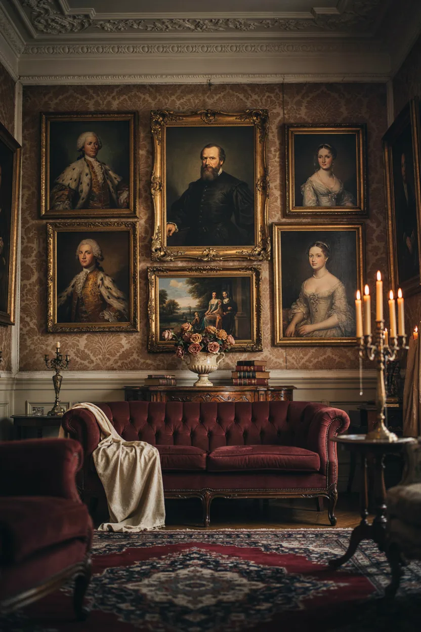 Antique Portrait Gallery Wall
