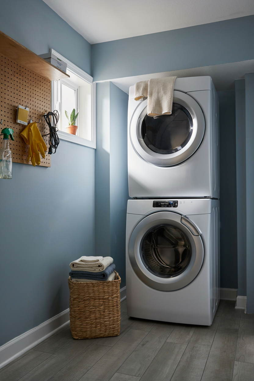  Basement Laundry Room with Moisture-Resistant Paint