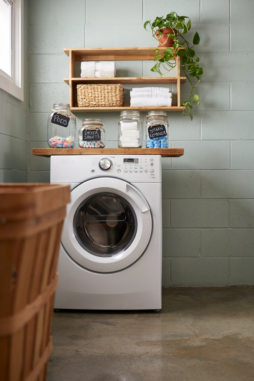 Basement Laundry with Chalkboard Labels
