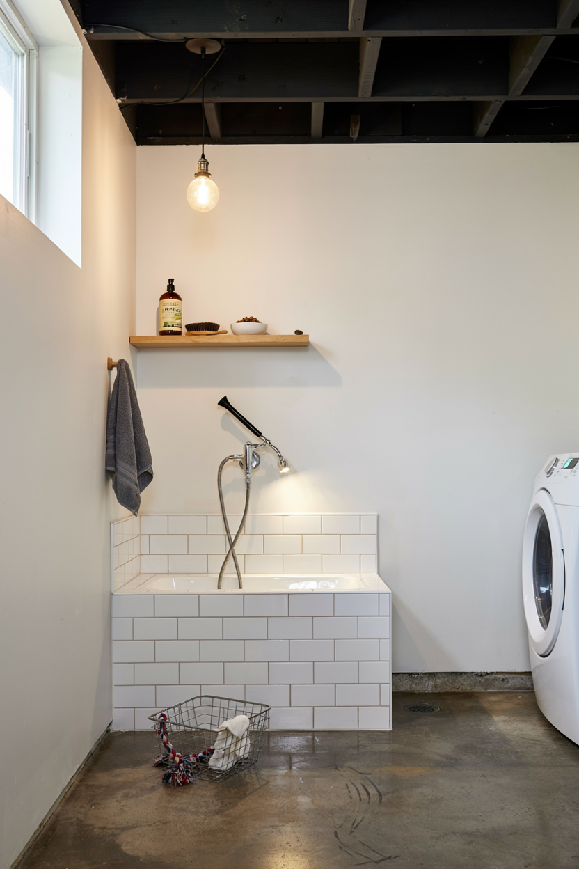 Basement Laundry with Pet Washing Station