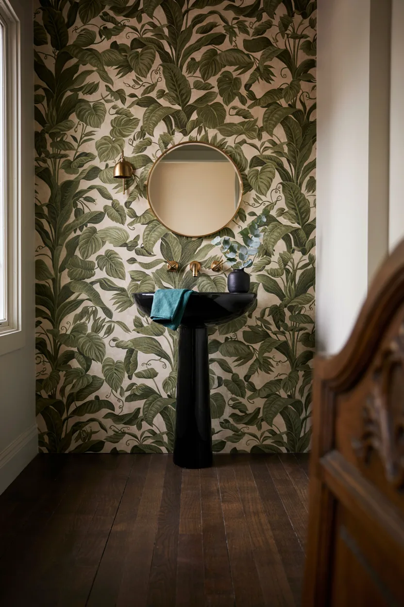 Bathroom Wallpaper Accent