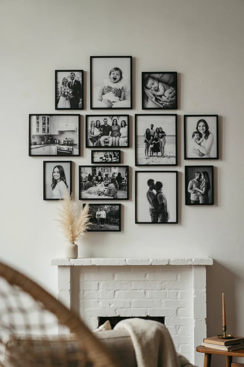 Black and White Photo Wall