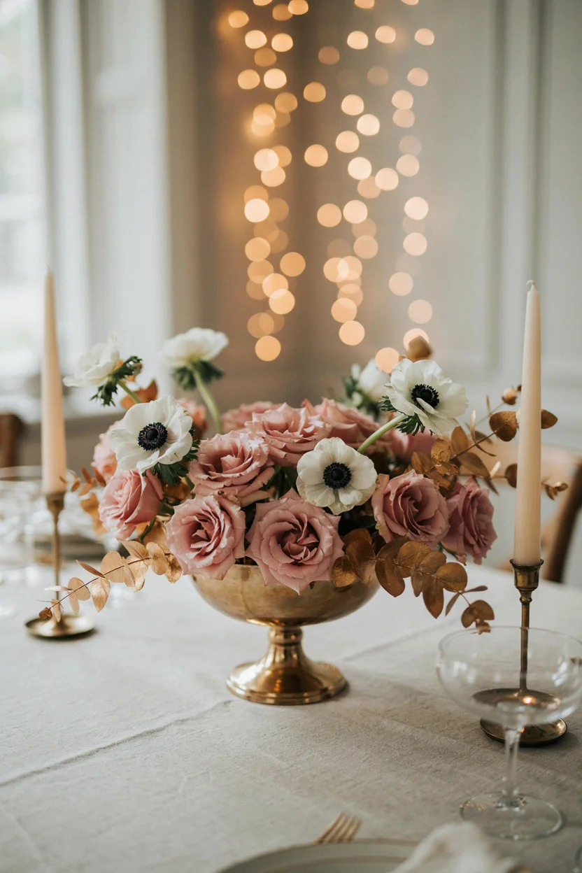 Blush and Gold Floral Arrangement