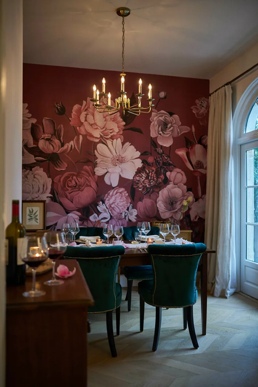 Bold Floral Wallpaper Wallpaper Accent Wall Ideas