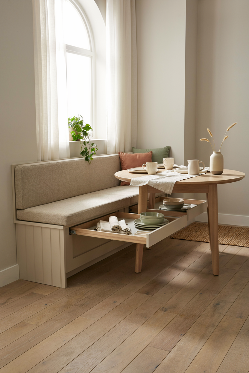 Built-In Storage Bench Nook