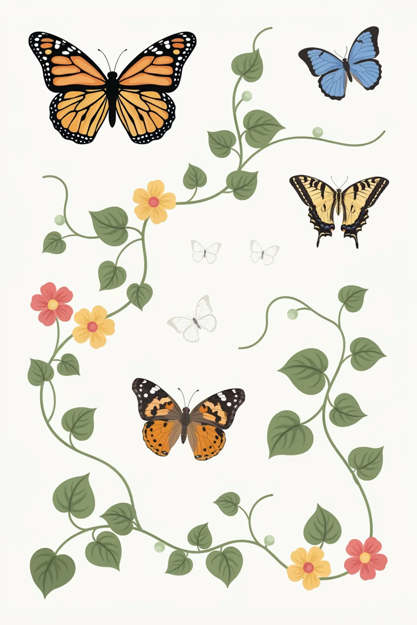 Butterfly Garden Wall Decals