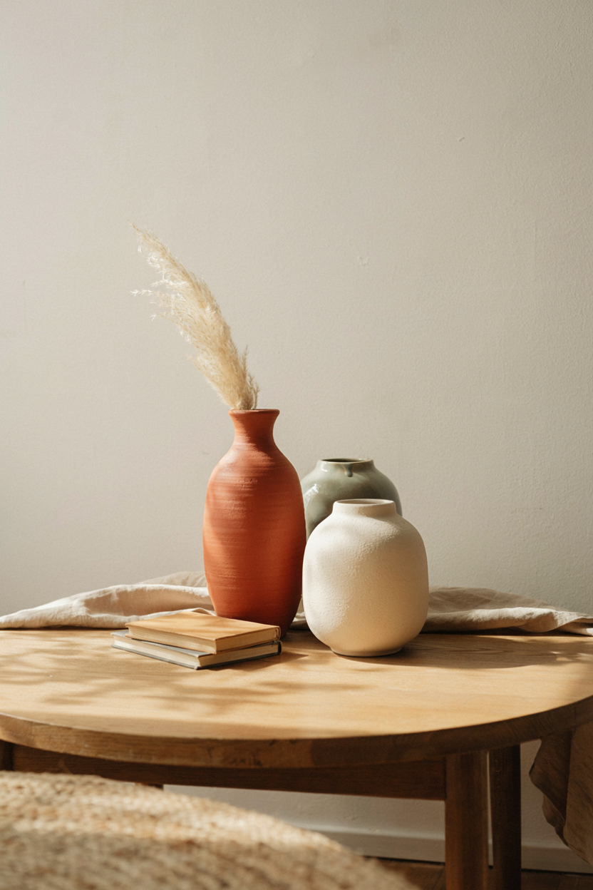 Ceramic Vases in Earthy Summer Tones