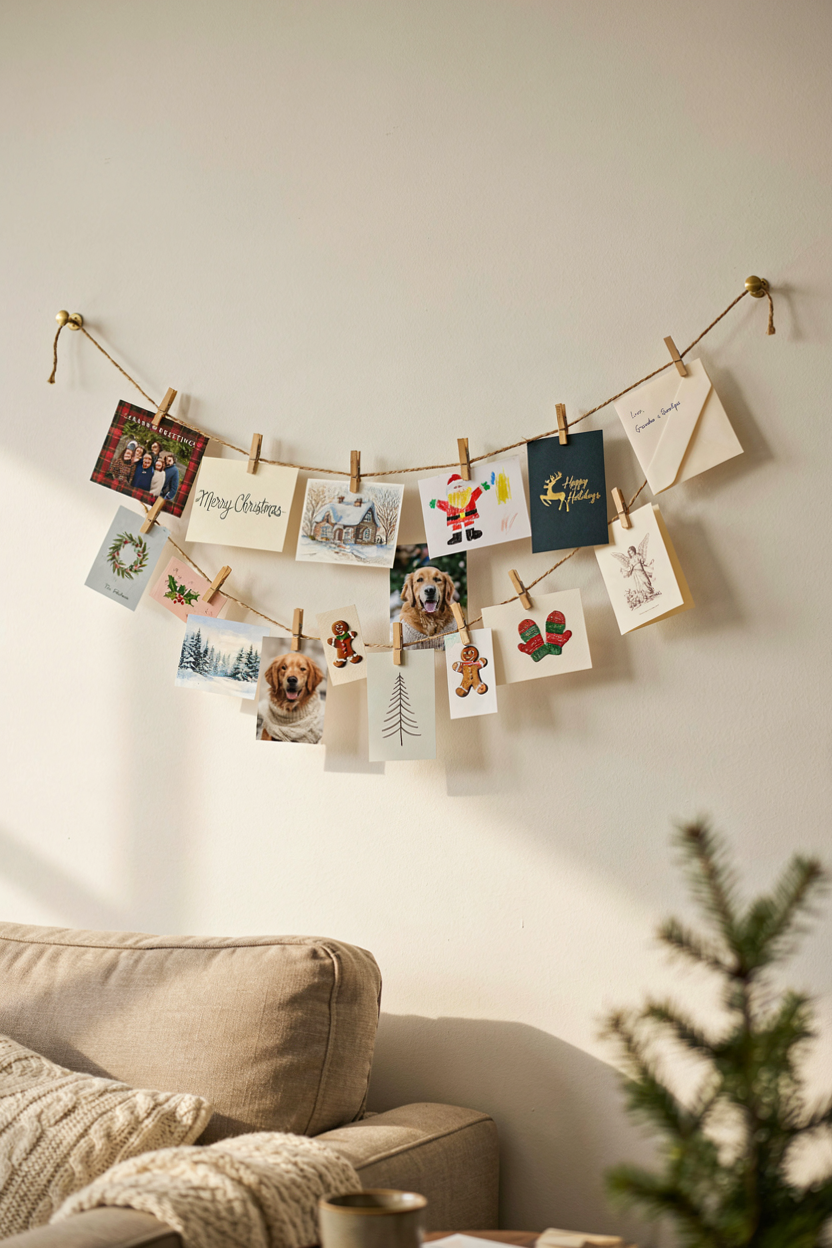 Christmas Card Display Wall