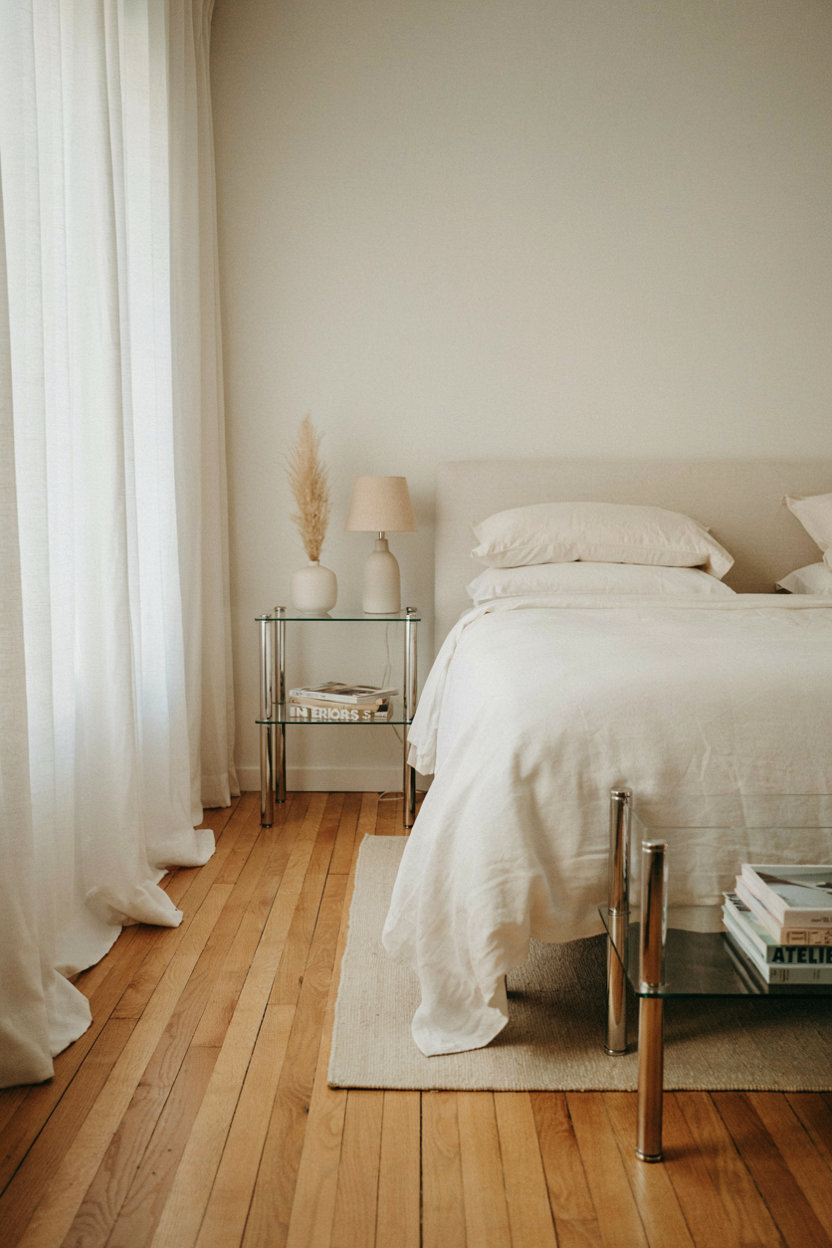 Chrome and Glass Nightstands for Sleek Storage