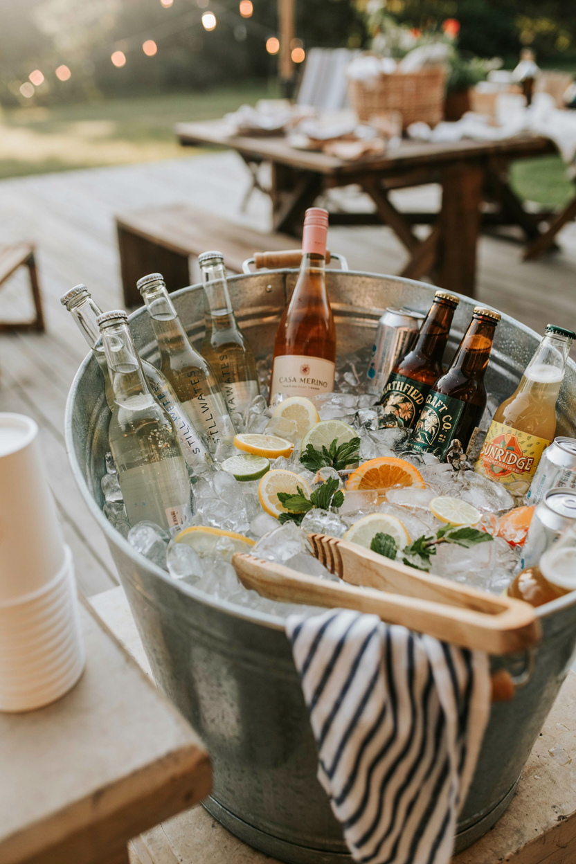 Citrus Slice Ice Bucket Display
