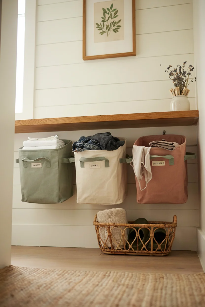 Color-Coded Laundry Sorting Bins