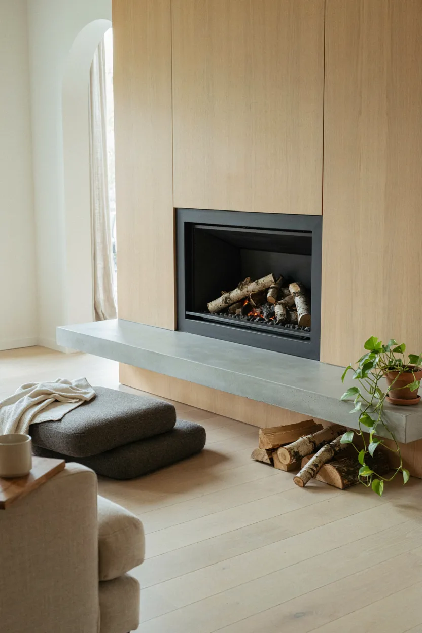 Concrete Fireplace Hearth Ideas