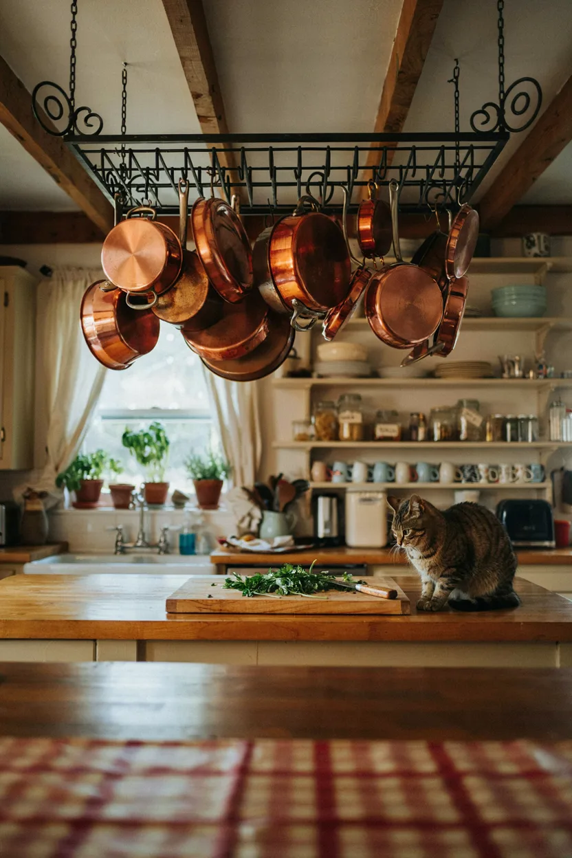 Copper Pot Rack