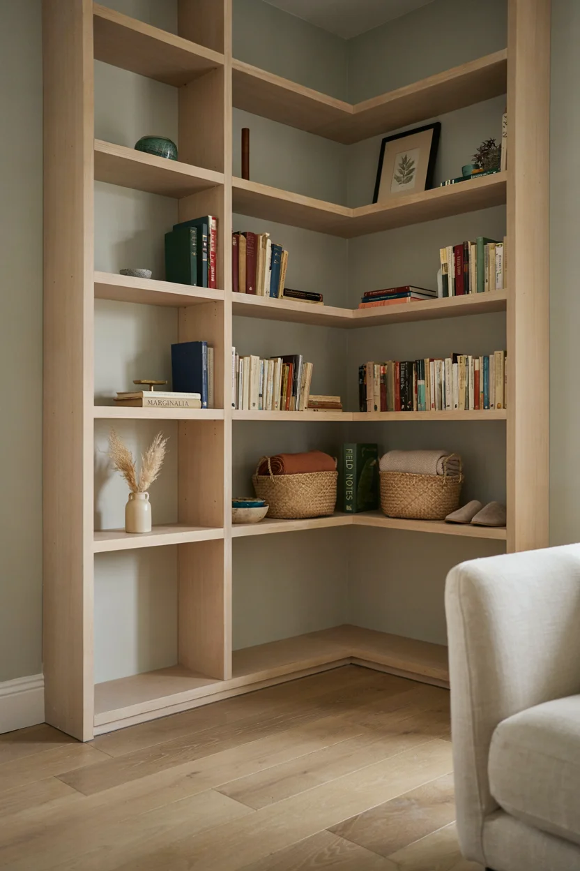 Corner Bookshelf Nook