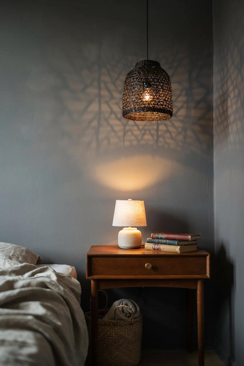 Dark Wicker Pendant Lighting