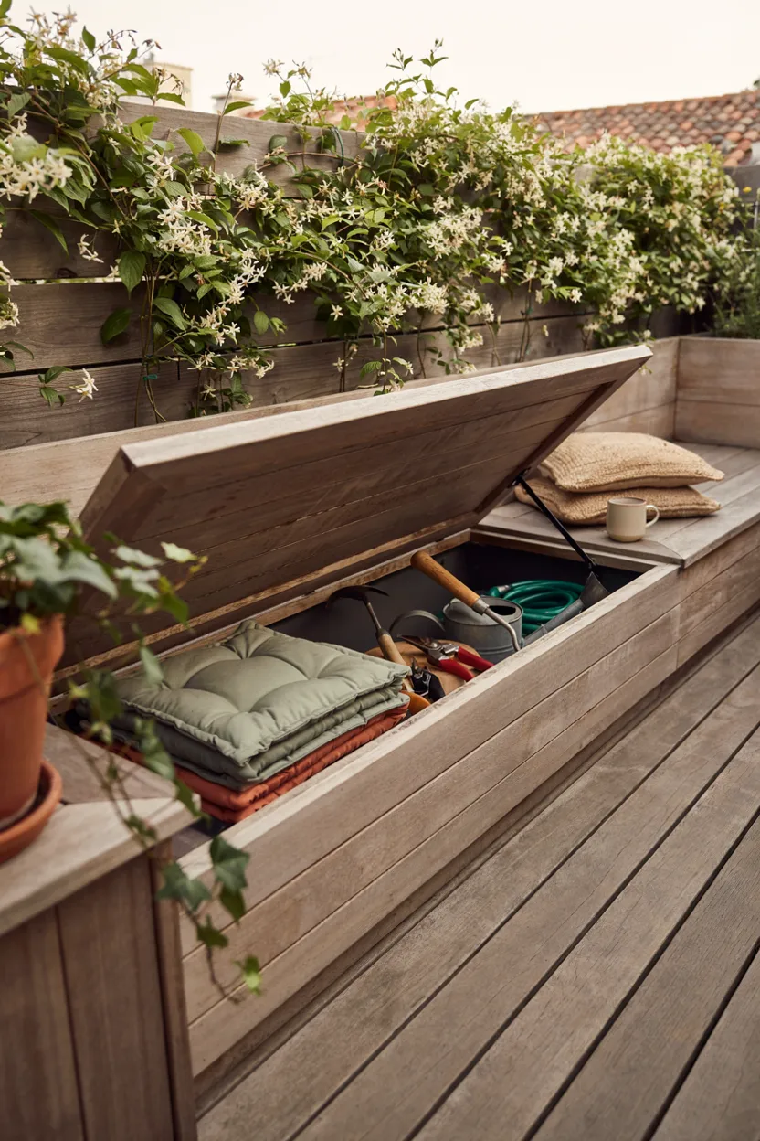 Deck with Hidden Storage Bench