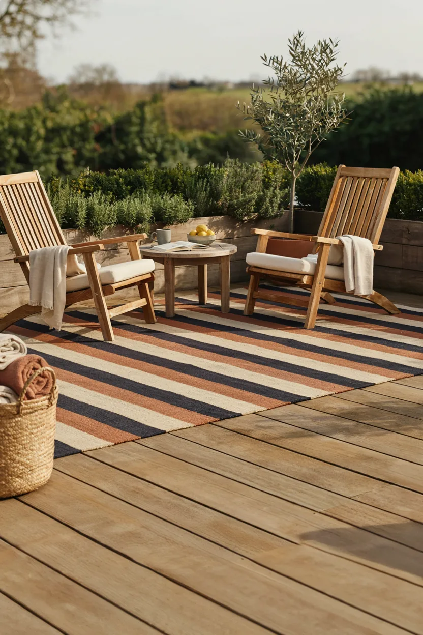 Deck with Outdoor Rug