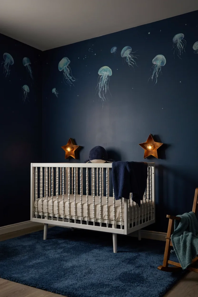Deep Sea Nursery with Bioluminescent Accents