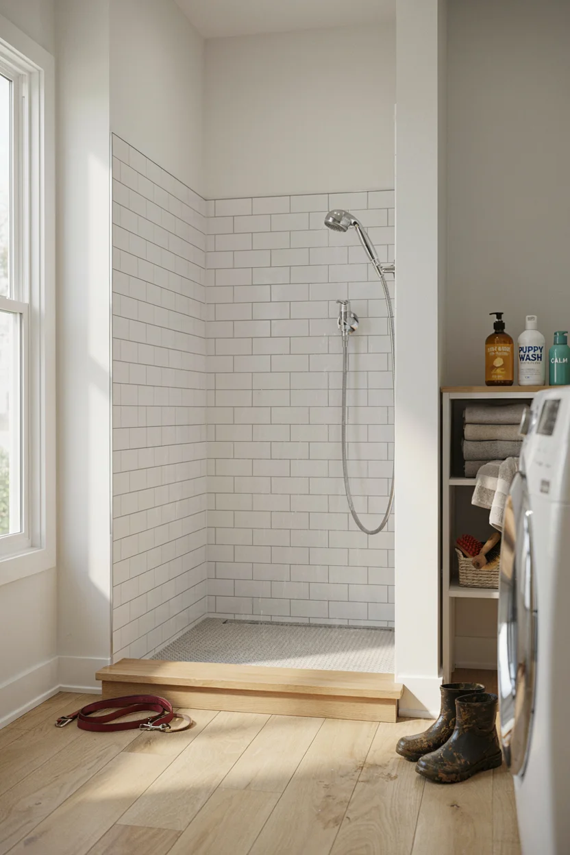 Dog Wash Station in the Mudroom