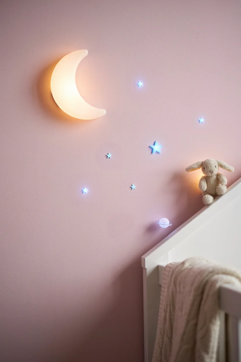  Dreamy Moon and Stars Nightlight Wall