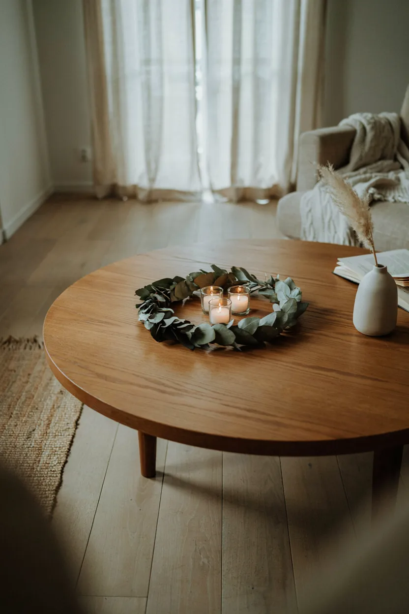 Dried Eucalyptus Wreath Laid Flat