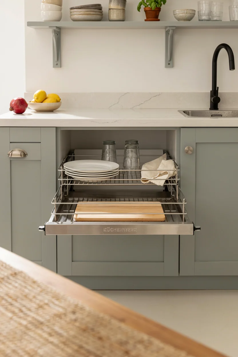 Drying Rack Built Into Cabinetry