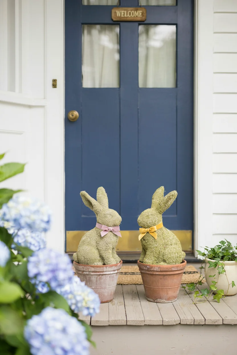 Easter Bunny Topiary Pair