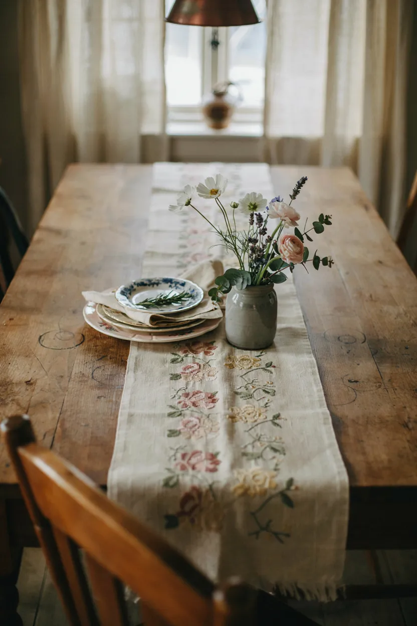 Embroidered Table Runner