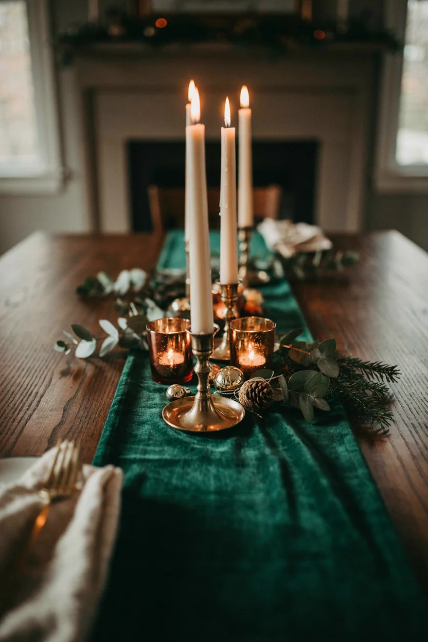 Emerald Velvet Table Runner