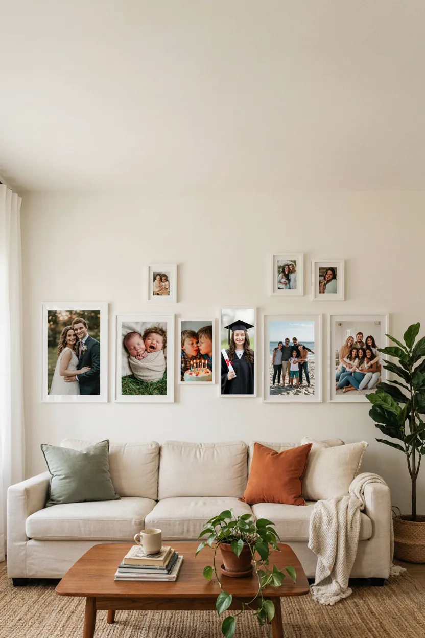 Family Photo Timeline Wall