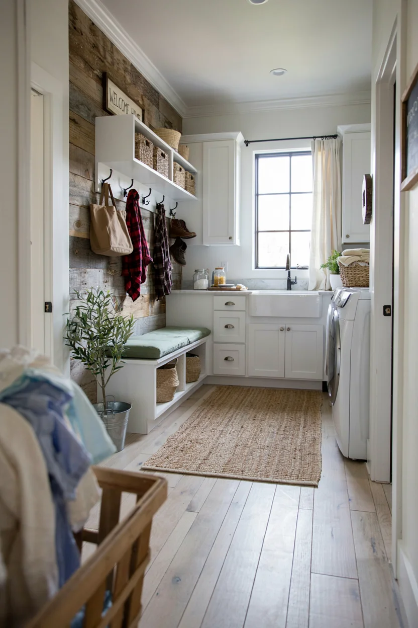  Farmhouse Style Mudroom Laundry Combo