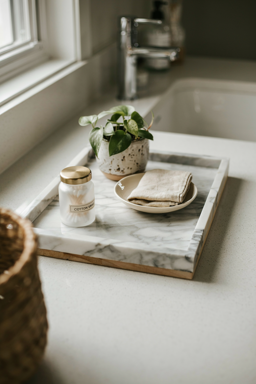  Faux Marble Contact Paper Tray