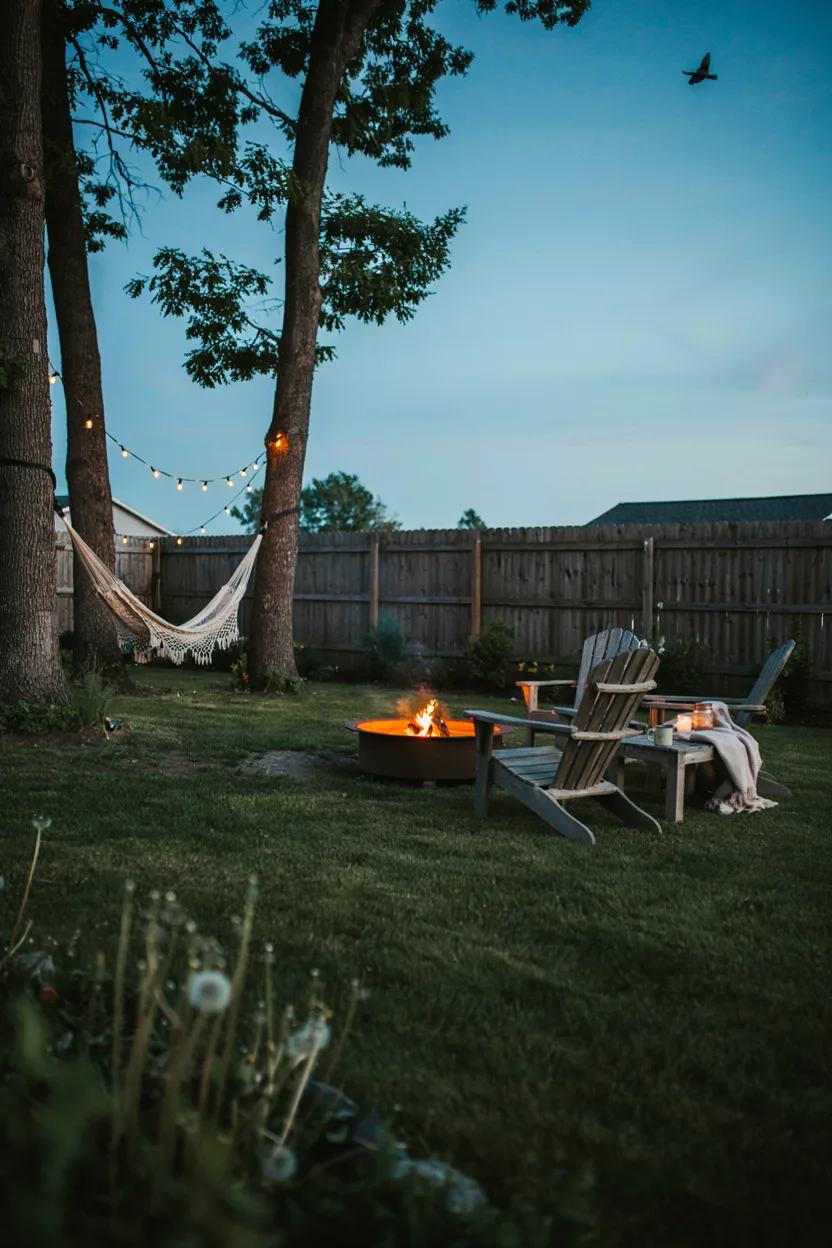 Fire Pit with Nearby Hammock