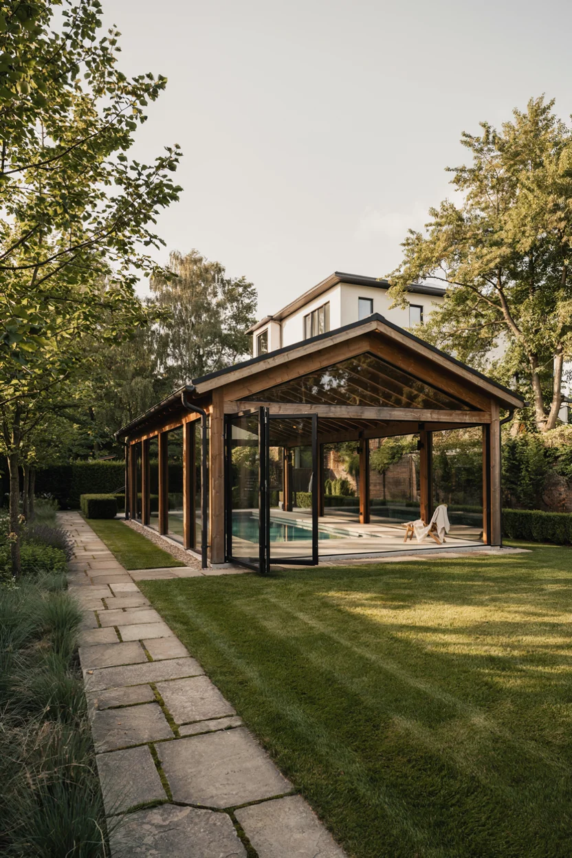 Freestanding Pool Pavilions Separate From the Main House