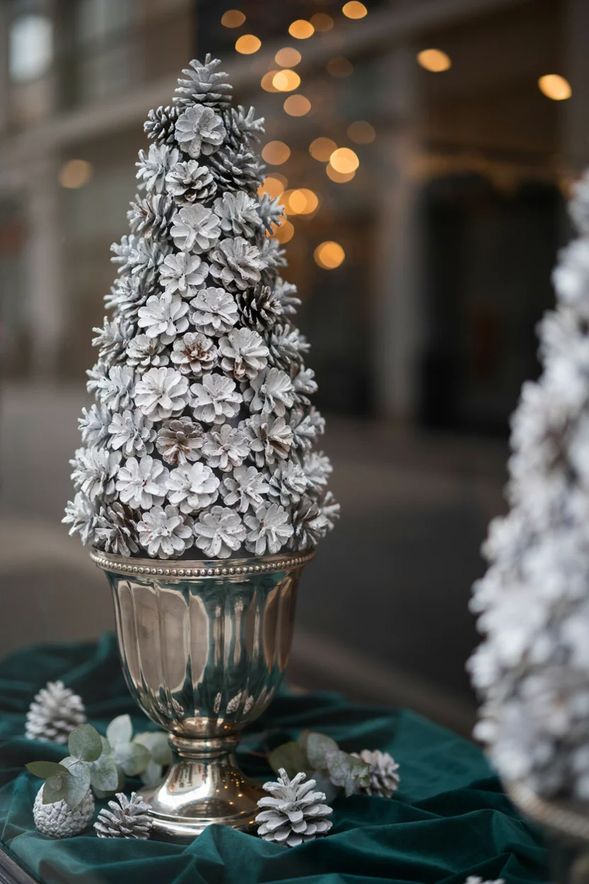 Frosted Pinecone Topiary