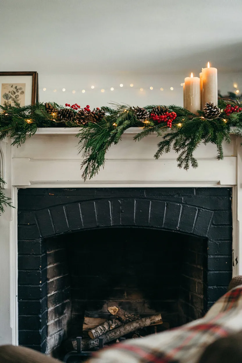 Garland Draped Over the Mantel