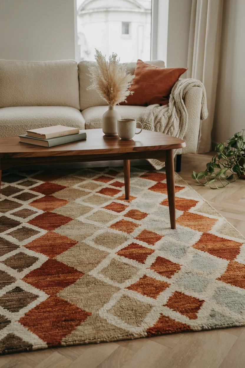 Geometric Area Rug Layering