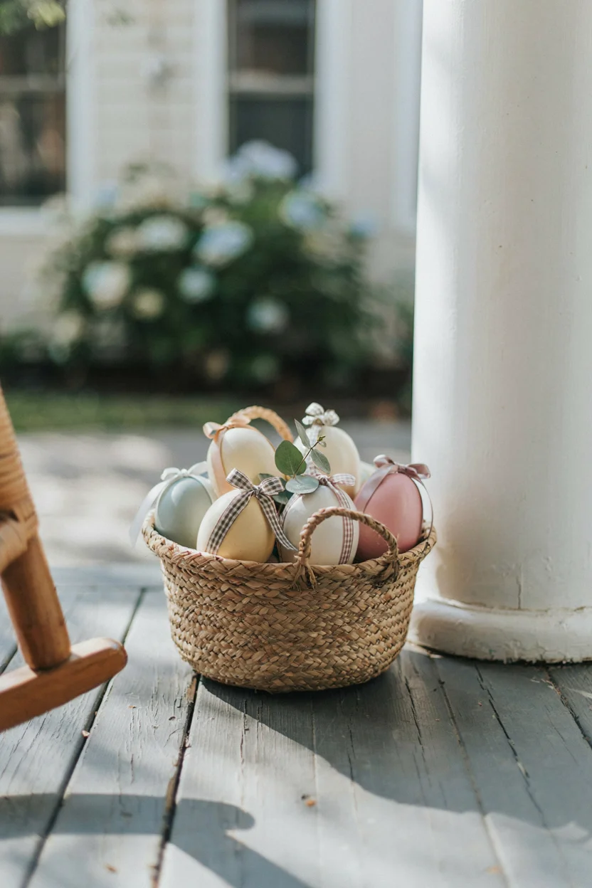 Gingham Ribbon Easter Eggs