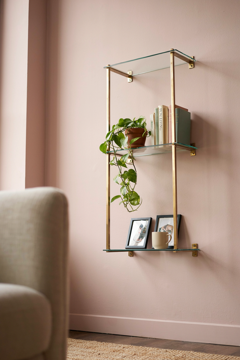  Glass and Brass Shelving for Display and Storage