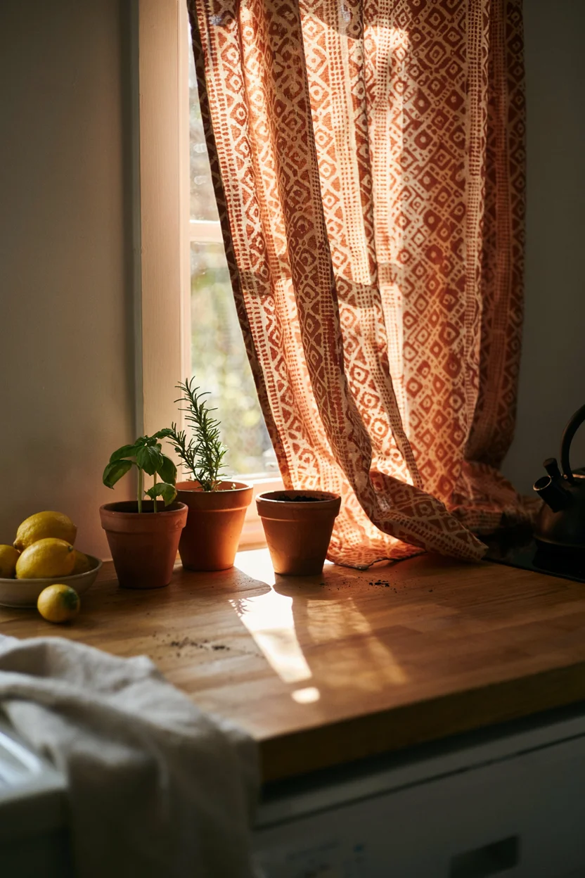 Global-Inspired Textiles as Curtains