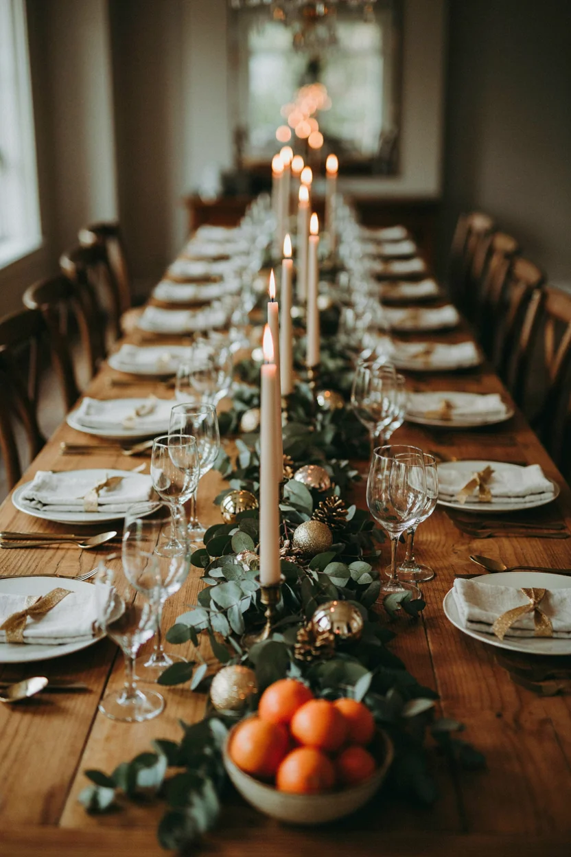 Gold Eucalyptus Table Runner