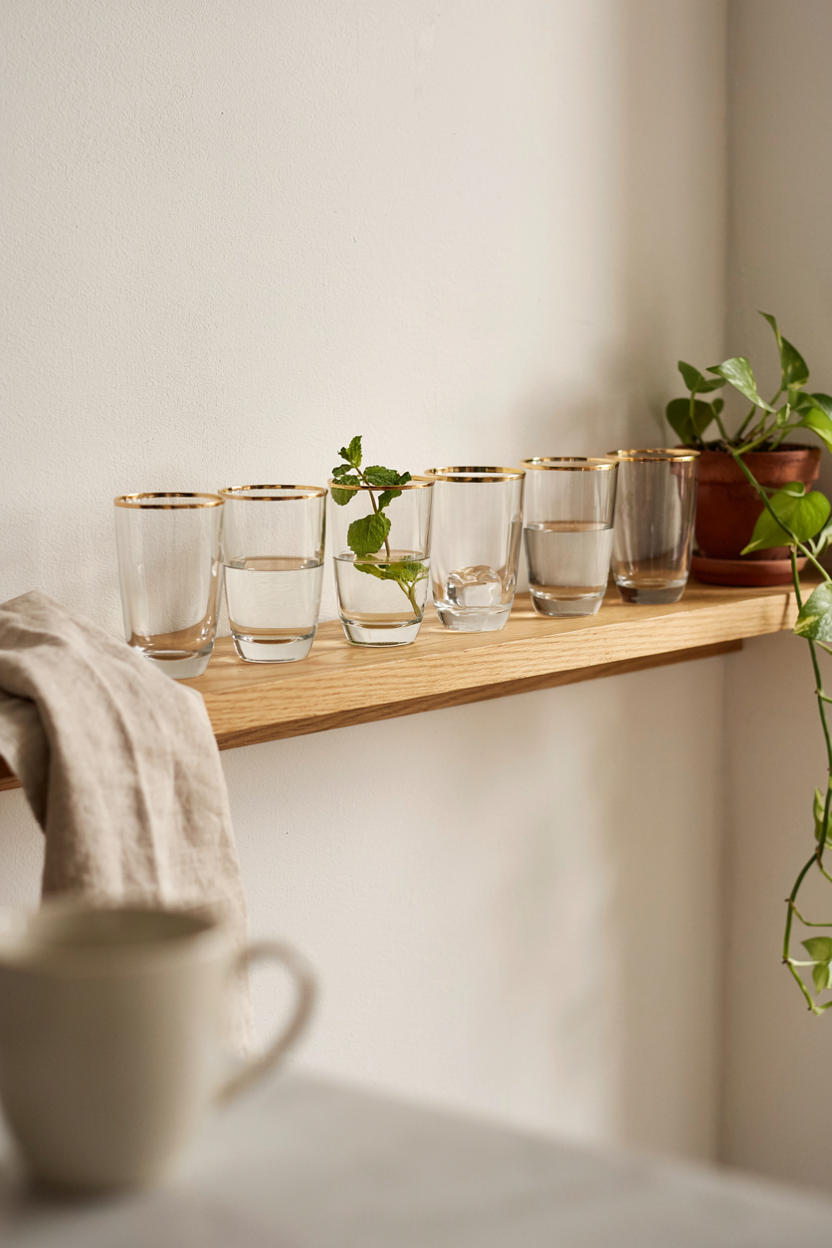 Gold-Rimmed Glassware Transformation