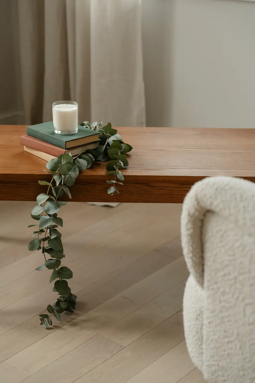  Greenery Garland Draped Along the Table Edge