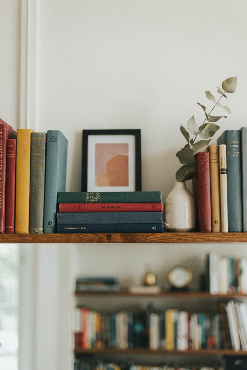 Incorporating Framed Art Between Shelves
